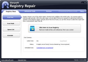 Registry Repair Glarysoft