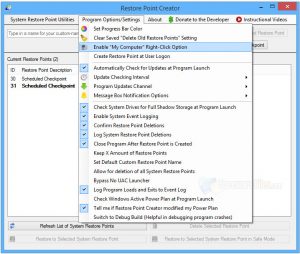 Restore Point Creator