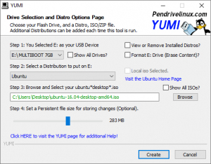 Yumi multiboot USB creator
